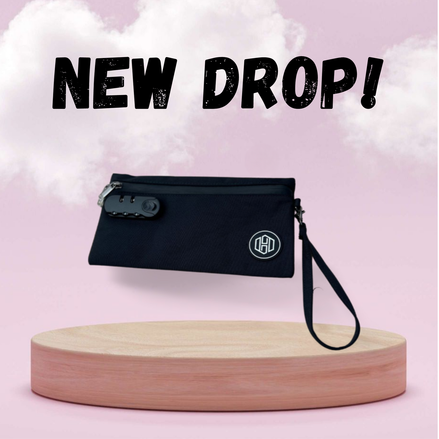 Smell Proof Clutch with Lock and Jar - Black