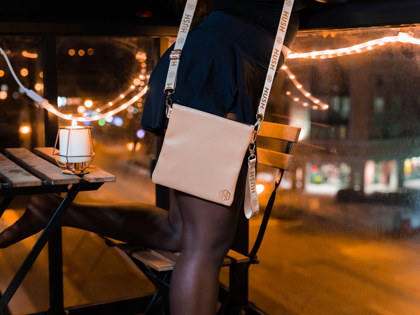 Large Leather Case - Beige