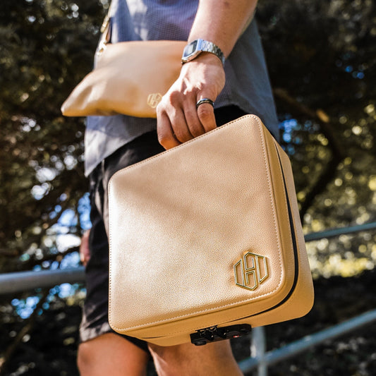 Large Leather Case - Beige